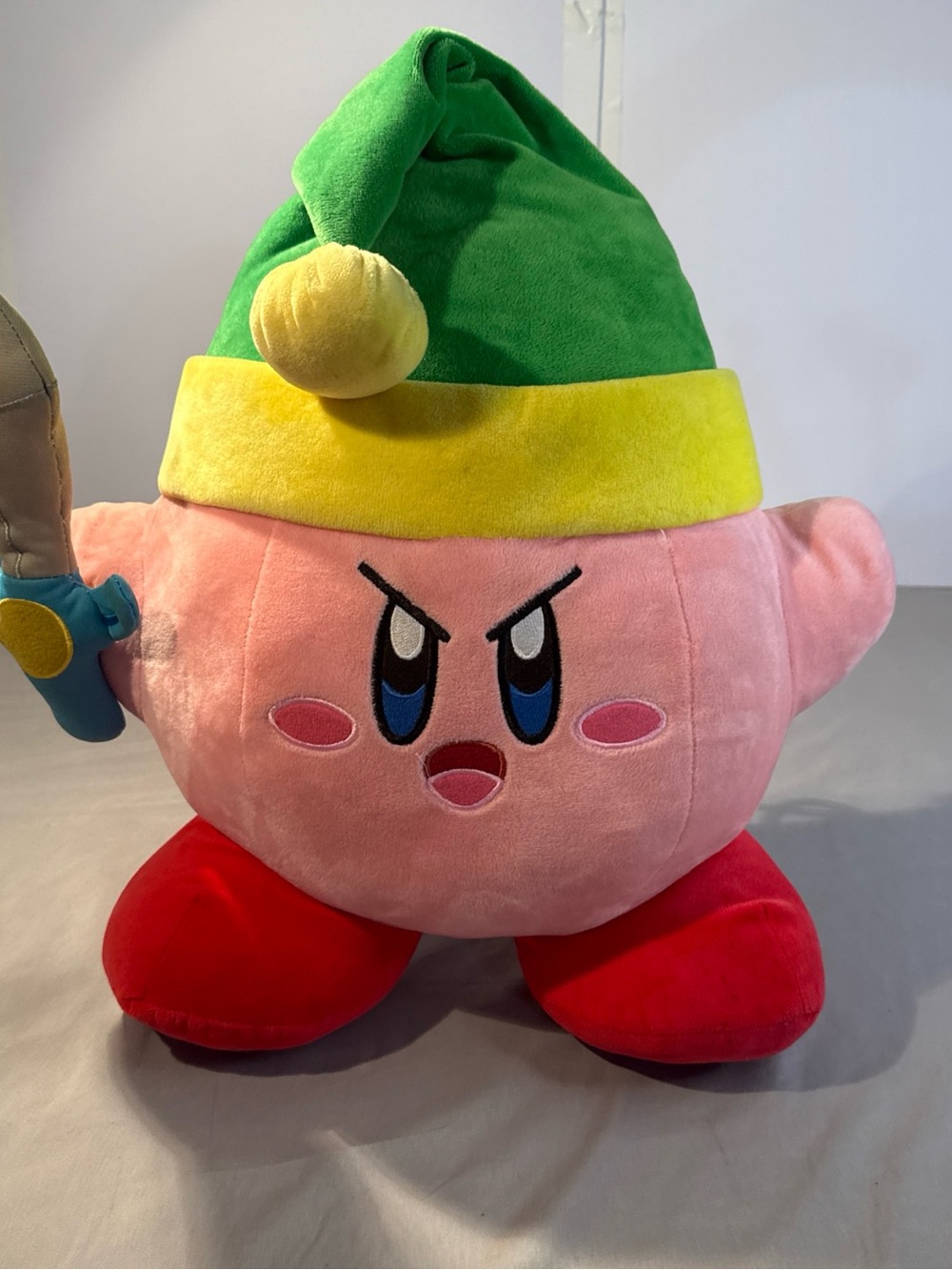 Kirby Pink Plush Toy with Green & Yellow Hat - Kids Toy
